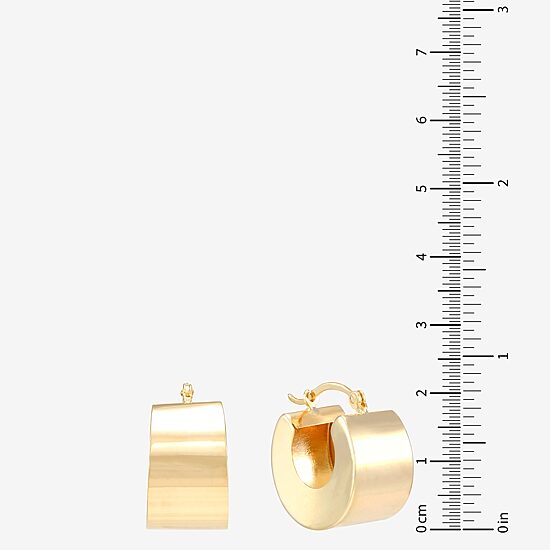 Womens 10K Gold 17mm Round Hoop Earrings