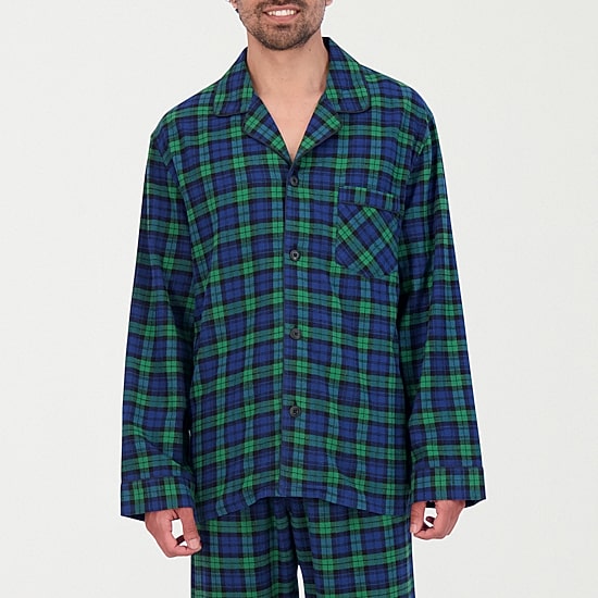 Hanes Mens Flannel Round Neck Long Sleeve 2-pc. Big and Tall Pajama Set