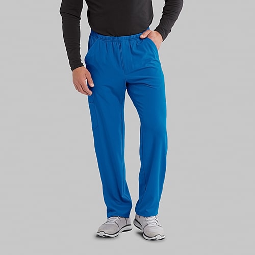 Skechers Sk0215 Structure 4-Pocket Zip-Fly Mens Tag Free Stretch Fabric Moisture Wicking Scrub Pant, Large, Blue