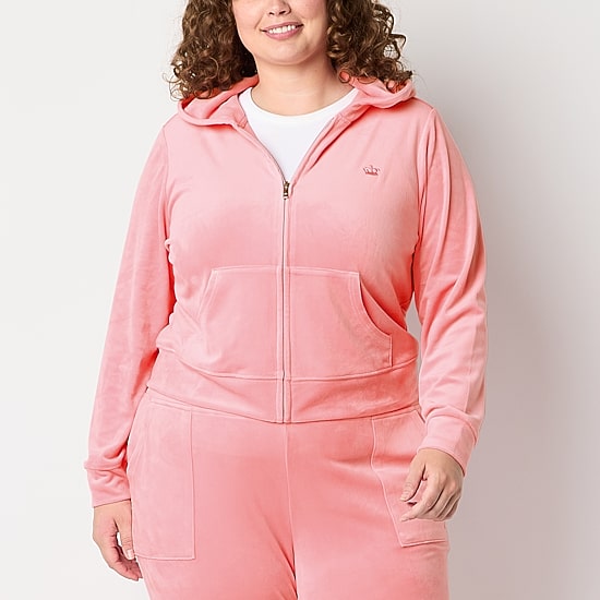 Juicy By Juicy Couture Womens Juniors Plus Midweight Track Jacket