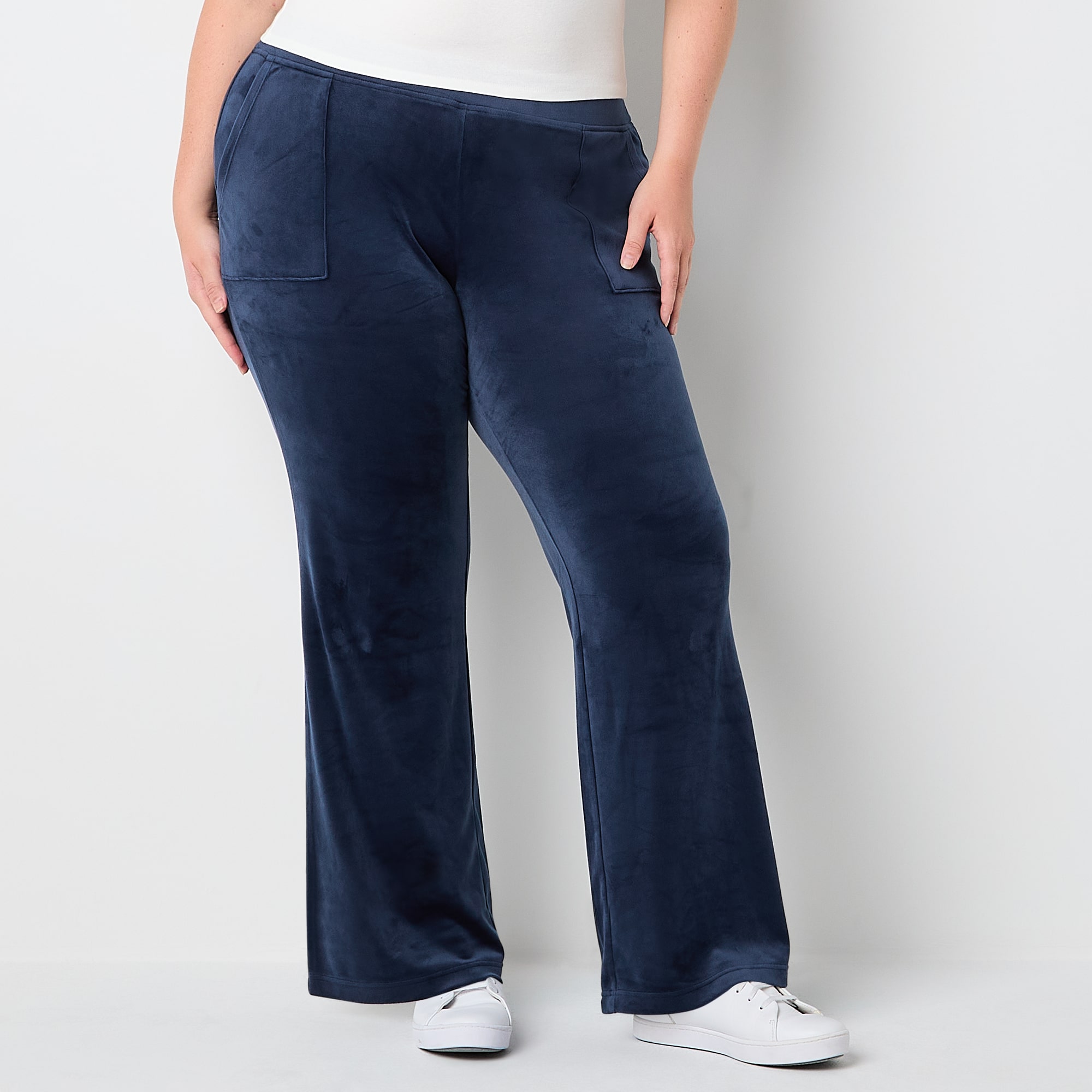 Juicy By Couture Womens Juniors Plus Straight Mid Rise Track Pant