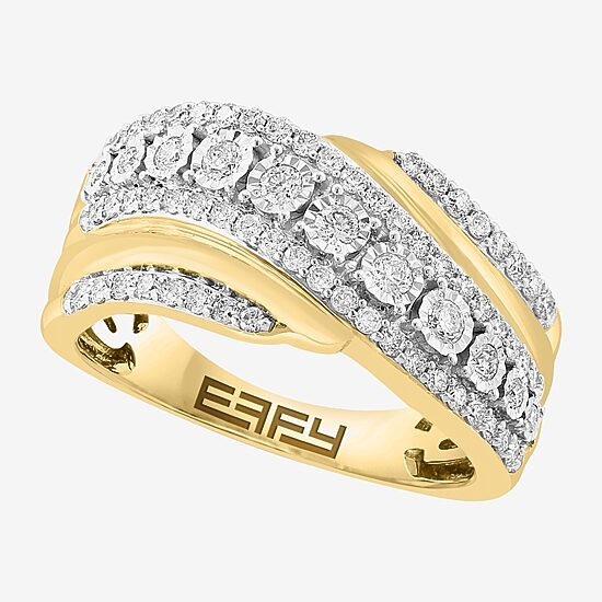 Effy Final Call Limited Quantities! Womens 5/8 CT. T.W. Natural White Diamond 14K Two Tone Gold Band