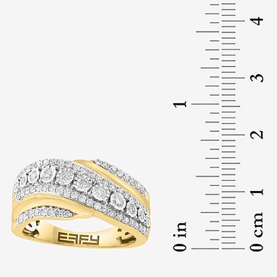 Effy Final Call Limited Quantities! Womens 5/8 CT. T.W. Natural White Diamond 14K Two Tone Gold Band