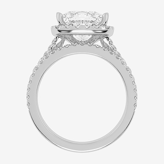 (G-H / Vs2-Si1) Womens 3 3/4 CT. T.W. Lab Grown White Diamond 14K Gold Side Stone Halo Bridal Set