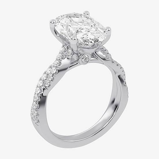 (G-H / Vs2-Si1) Womens 5 1/3 Ct. T.W. Lab Grown White Diamond 14K Gold Side Stone Engagement Ring