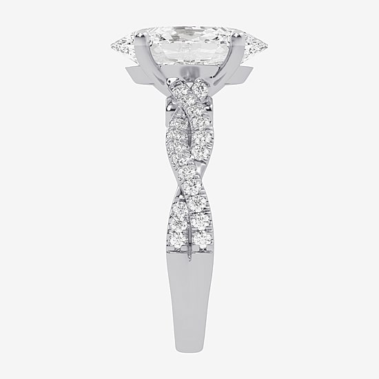 (G-H / Vs2-Si1) Womens 5 1/3 Ct. T.W. Lab Grown White Diamond 14K Gold Side Stone Engagement Ring