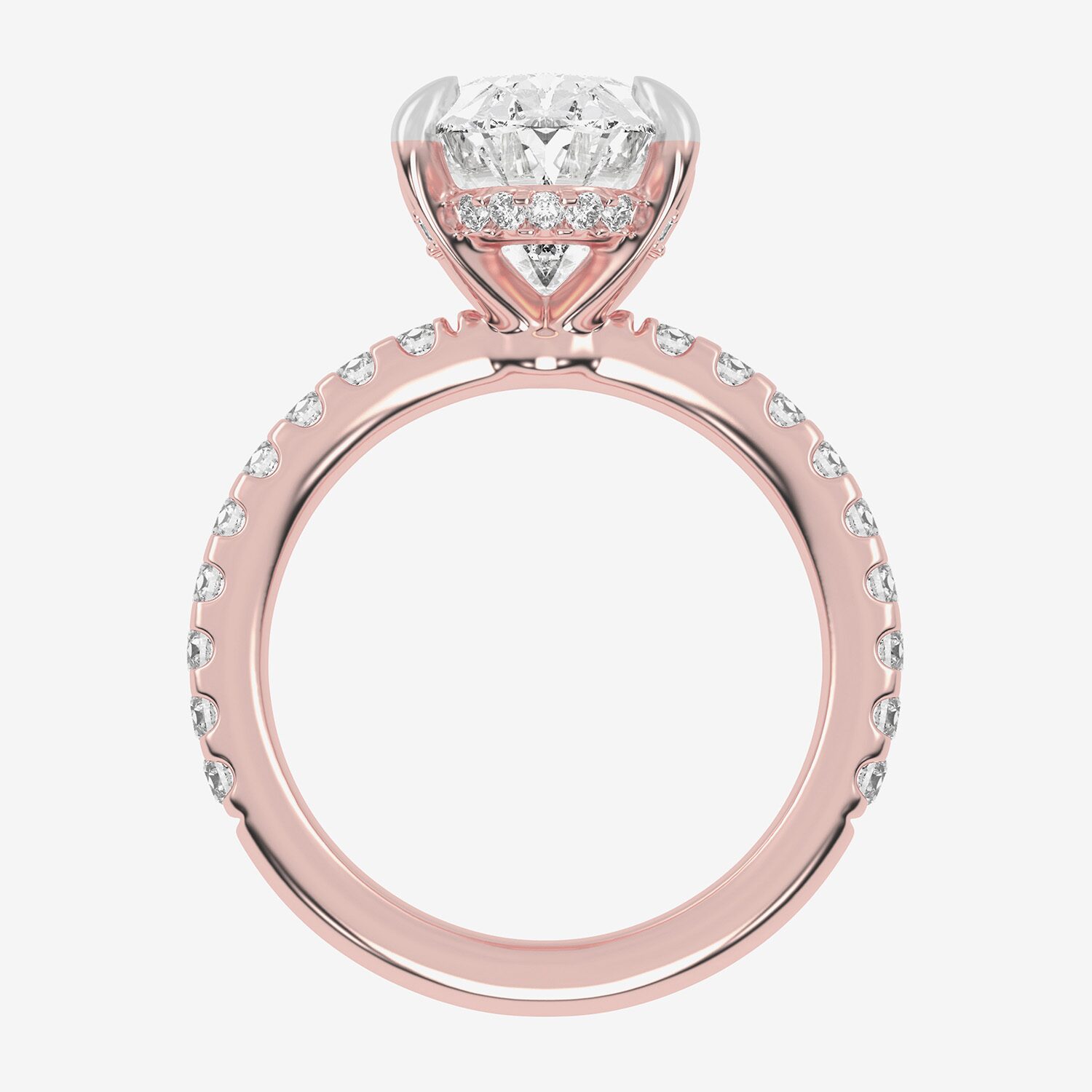 (G-H / Vs2-Si1) Womens 5 1/2 CT. T.W. Lab Grown White Diamond 14K Gold Oval Side Stone Engagement Ring