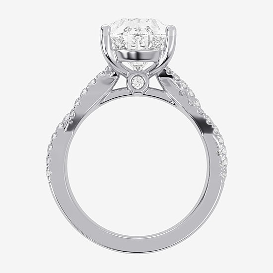 (G-H / Vs2-Si1) Womens 5 1/3 Ct. T.W. Lab Grown White Diamond 14K Gold Side Stone Engagement Ring