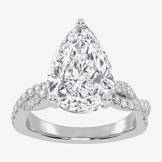 (G-H / Vs2-Si1) Womens 5 1/3 Ct. T.W. Lab Grown White Diamond 14K Gold Side Stone Engagement Ring