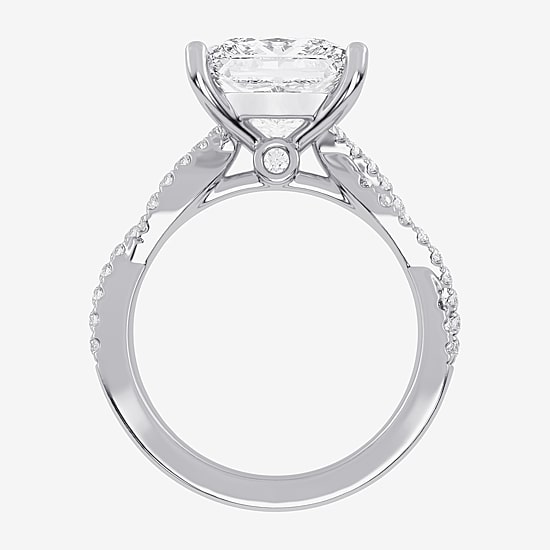 (G-H / Vs2-Si1) Womens 3 1/3 Ct. T.W. Lab Grown White Diamond 14K Gold Side Stone Engagement Ring
