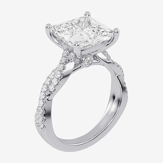 (G-H / Vs2-Si1) Womens 3 1/3 Ct. T.W. Lab Grown White Diamond 14K Gold Side Stone Engagement Ring