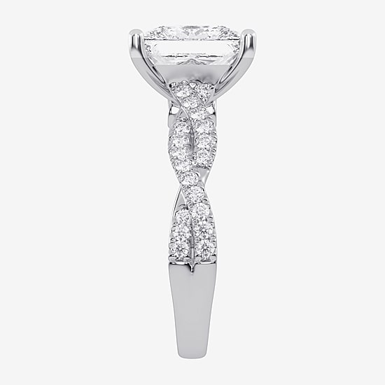 (G-H / Vs2-Si1) Womens 3 1/3 Ct. T.W. Lab Grown White Diamond 14K Gold Side Stone Engagement Ring