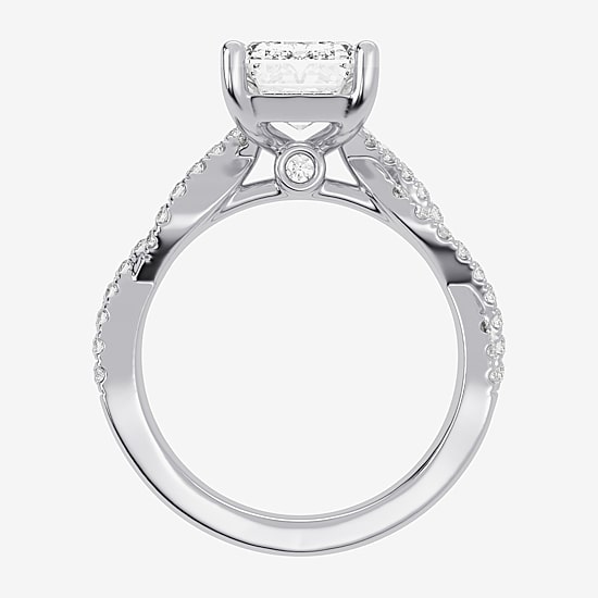 (G-H / Vs2-Si1) Womens 3 1/3 Ct. T.W. Lab Grown White Diamond 14K Gold Side Stone Engagement Ring
