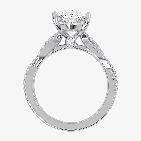 (G-H / Vs2-Si1) Womens 3 1/3 Ct. T.W. Lab Grown White Diamond 14K Gold Side Stone Engagement Ring