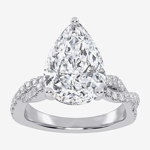 (G-H / Vs2-Si1) Womens 3 1/3 Ct. T.W. Lab Grown White Diamond 14K Gold Side Stone Engagement Ring, 8, White