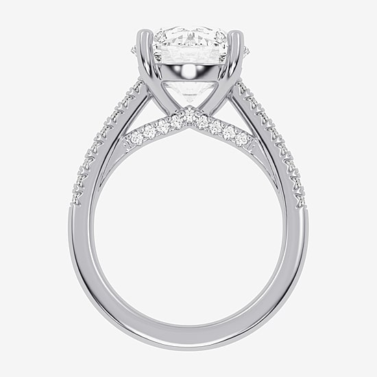 (G-H / Vs2-Si1) Womens 5 1/3 Ct. T.W. Lab Grown White Diamond 14K Gold Round Side Stone Engagement Ring