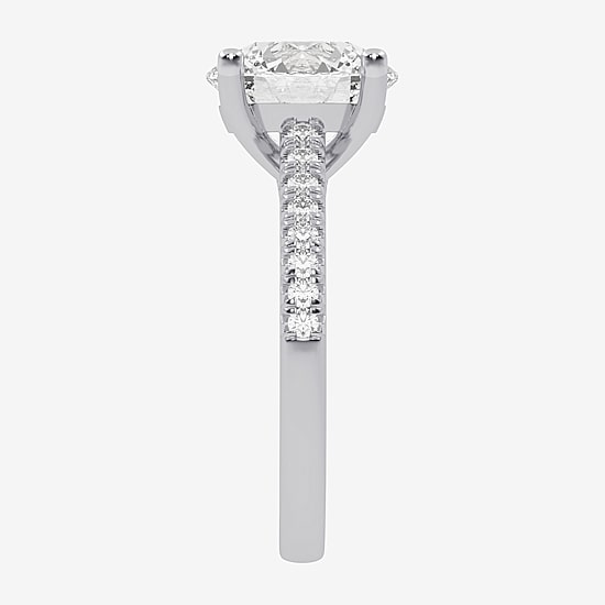 (G-H / Vs2-Si1) Womens 5 1/3 Ct. T.W. Lab Grown White Diamond 14K Gold Round Side Stone Engagement Ring