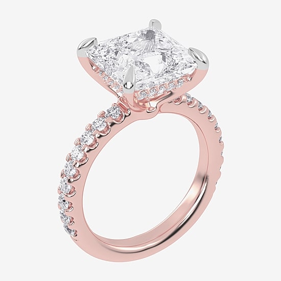 (G-H / Vs2-Si1) Womens 3 1/2 CT. T.W Lab Grown White Diamond 14K Gold Side Stone Engagement Ring