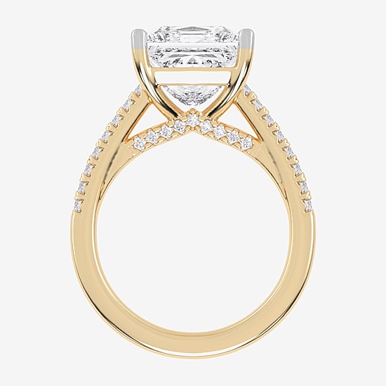 (G-H / Vs2-Si1) Womens 5 1/3 Ct. T.W. Lab Grown White Diamond 14K Gold Side Stone Engagement Ring