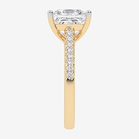 (G-H / Vs2-Si1) Womens 5 1/3 Ct. T.W. Lab Grown White Diamond 14K Gold Side Stone Engagement Ring