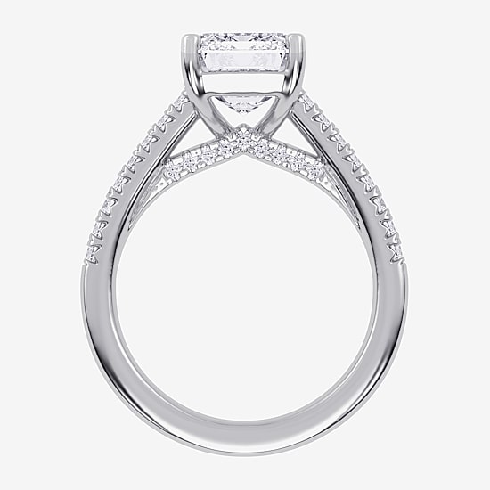 (G-H / Vs2-Si1) Womens 5 1/3 Ct. T.W. Lab Grown White Diamond 14K Gold Side Stone Engagement Ring