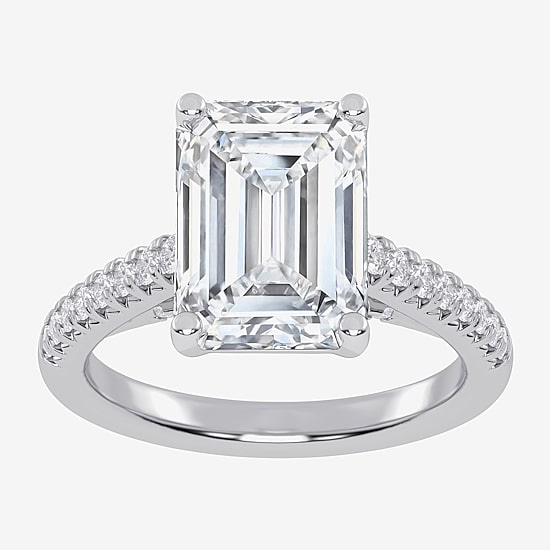 (G-H / Vs2-Si1) Womens 5 1/3 Ct. T.W. Lab Grown White Diamond 14K Gold Side Stone Engagement Ring