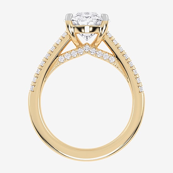 (G-H / Vs2-Si1) Womens 5 1/3 Ct. T.W. Lab Grown White Diamond 14K Gold Oval Side Stone Engagement Ring