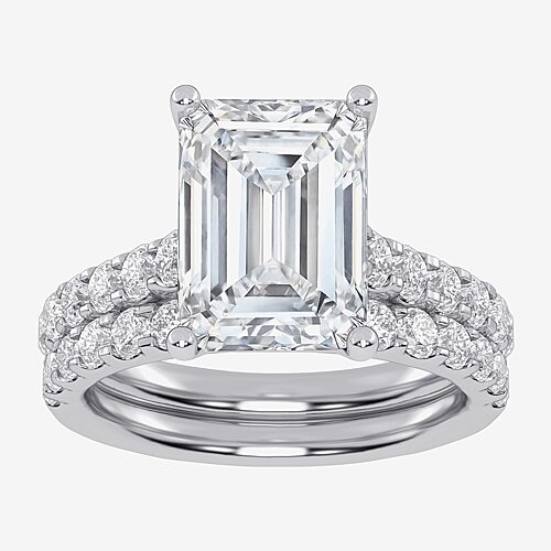 Signature By Modern Bride (G-H / Vs2-Si1) Womens 6 CT. T.W. Lab Grown White Diamond 14K Gold Side Stone Bridal Set, 9, White