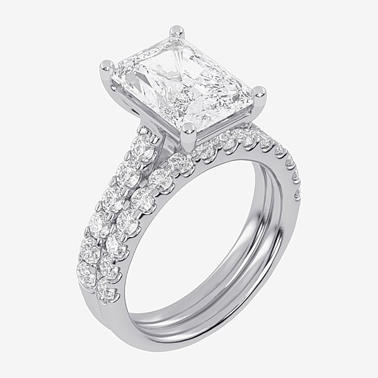 Signature By Modern Bride (G-H / Vs2-Si1) Womens 6 CT. T.W. Lab Grown White Diamond 14K Gold Side Stone Bridal Set