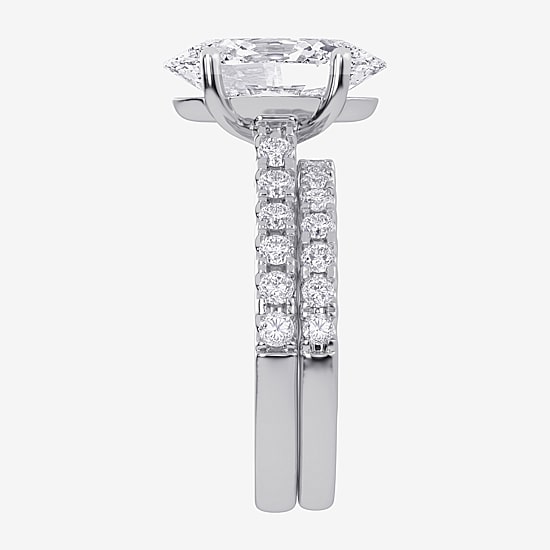 Signature By Modern Bride (G-H / Vs2-Si1) Womens 6 CT. T.W. Lab Grown White Diamond 14K Gold Side Stone Bridal Set