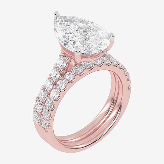 Signature By Modern Bride (G-H / Vs2-Si1) Womens 6 CT. T.W. Lab Grown White Diamond 14K Gold Side Stone Bridal Set