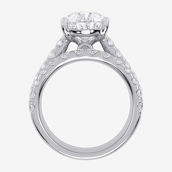 (G-H / Vs2-Si1) Womens 5 CT. T.W. Lab Grown White Diamond 14K Gold Side Stone Bridal Set