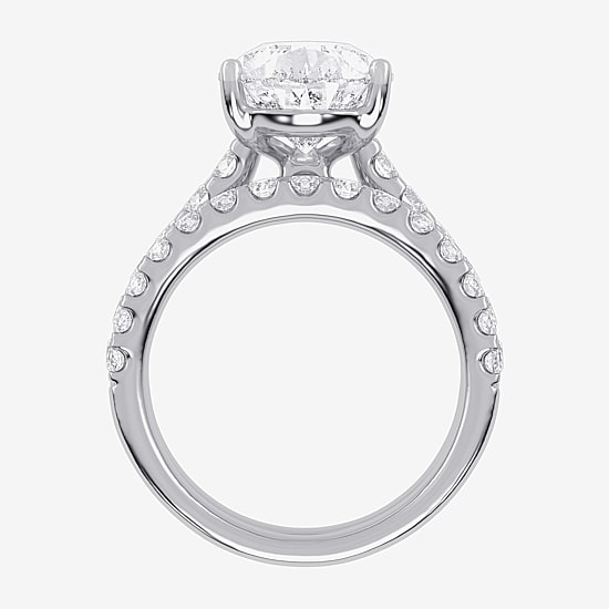 (G-H / Vs2-Si1) Womens 4 CT. T.W. Lab Grown White Diamond 14K Gold Side Stone Bridal Set