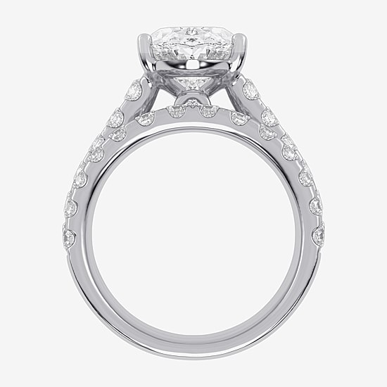 (G-H / Vs2-Si1) Womens 5 CT. T.W. Lab Grown White Diamond 14K Gold Side Stone Bridal Set