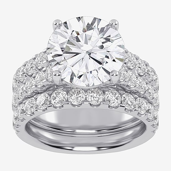 (G-H / Vs2-Si1) Womens 7 Ct.T.W. Lab Grown White Diamond 14K Gold Side Stone Bridal Set