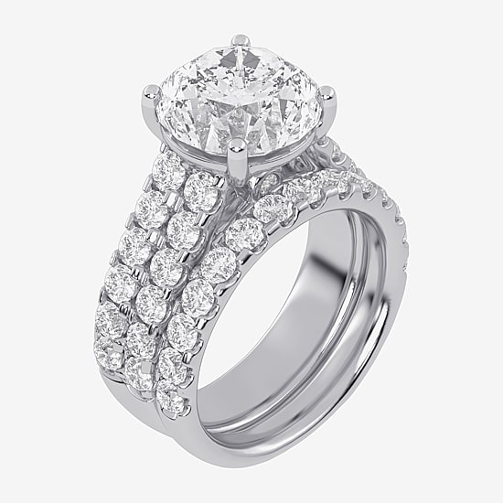 (G-H / Vs2-Si1) Womens 7 Ct.T.W. Lab Grown White Diamond 14K Gold Side Stone Bridal Set