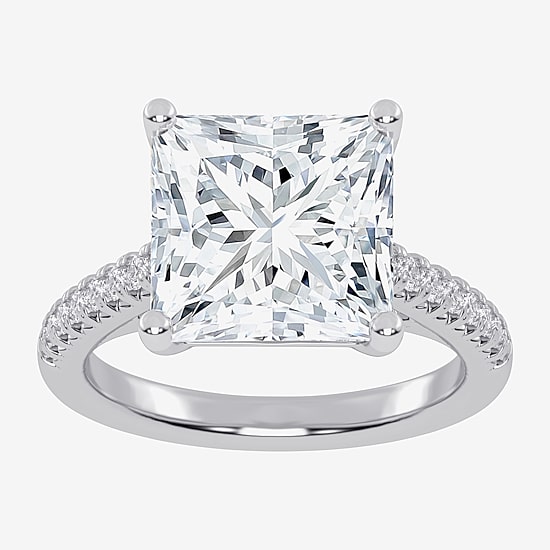 (G-H / Vs2-Si1) Womens 3 1/3 Ct. T.W. Lab Grown White Diamond 14K Gold Side Stone Engagement Ring