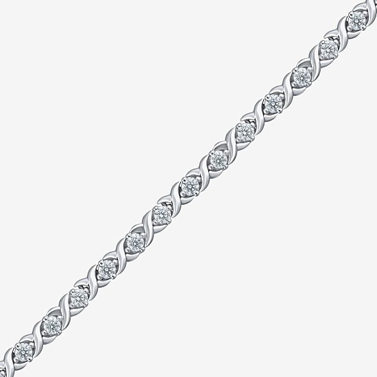 (H / I1) Womens 2 CT. T.W. Lab Grown White Diamond Sterling Silver 7.25 Inch Tennis Bracelet