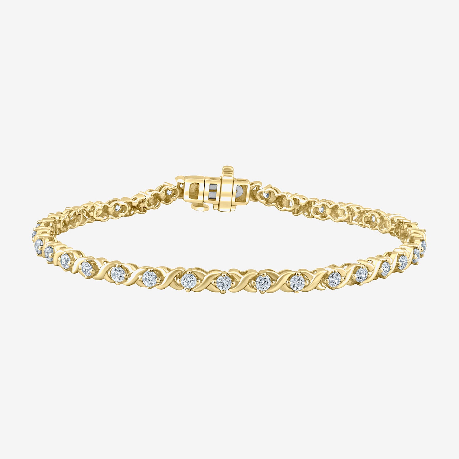 (H / I1) Womens 2 CT. T.W. Lab Grown White Diamond Sterling Silver 7.25 Inch Tennis Bracelet