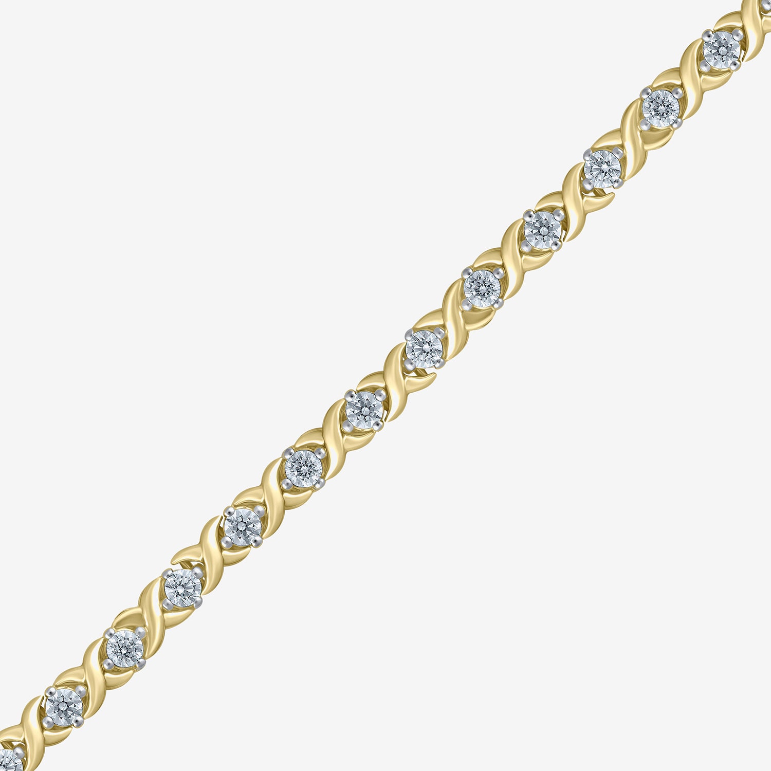 (H / I1) Womens 2 CT. T.W. Lab Grown White Diamond Sterling Silver 7.25 Inch Tennis Bracelet