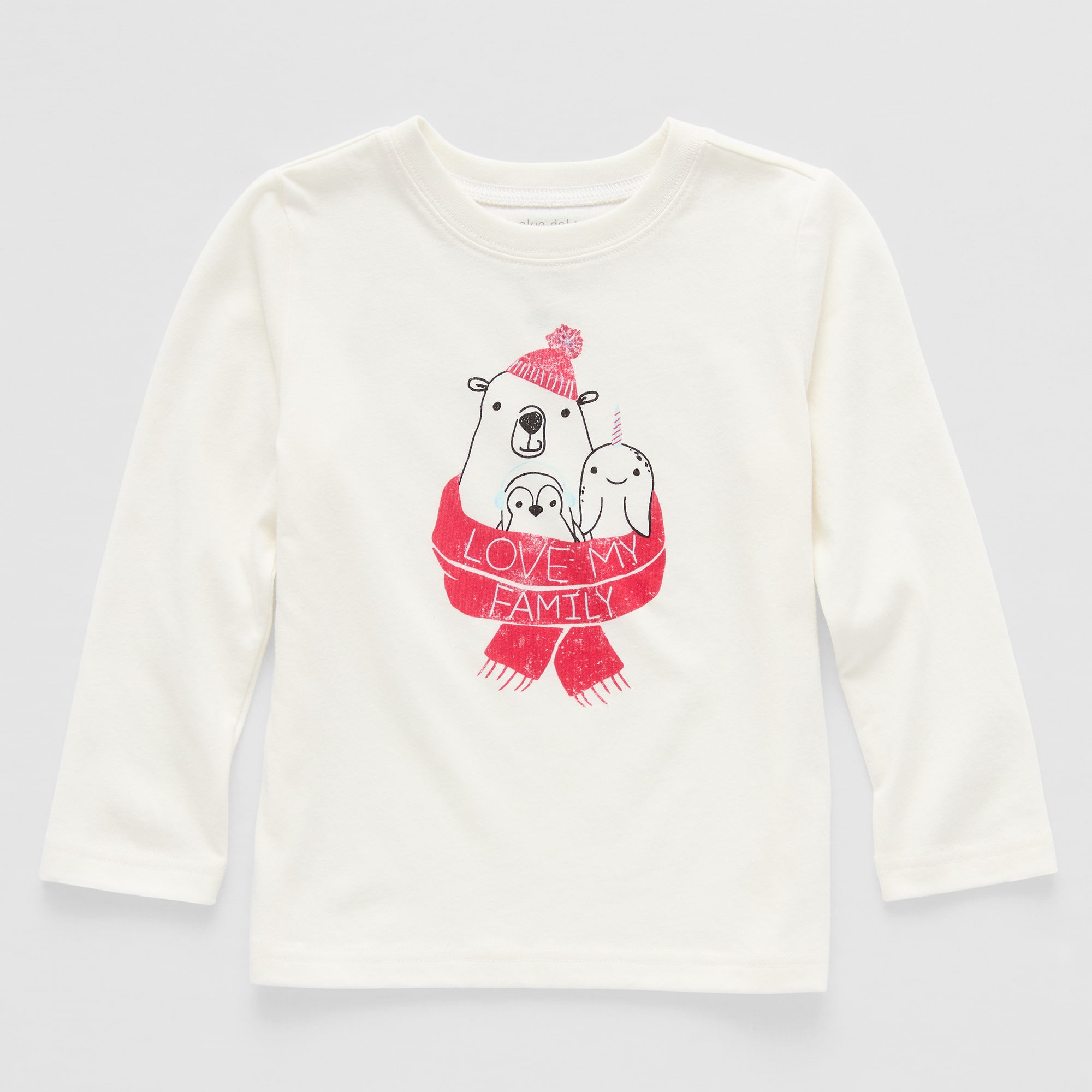 Okie Dokie Toddler & Little Boys Crew Neck Long Sleeve Regular Fit Graphic T-Shirt