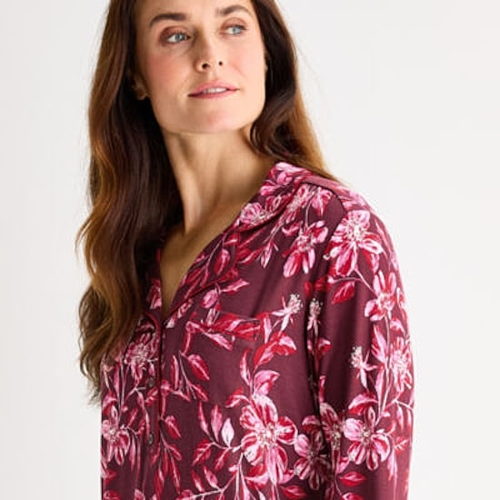 Liz Claiborne Womens Long Sleeve Nightshirt