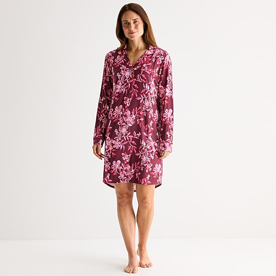 Liz Claiborne Womens Long Sleeve Nightshirt