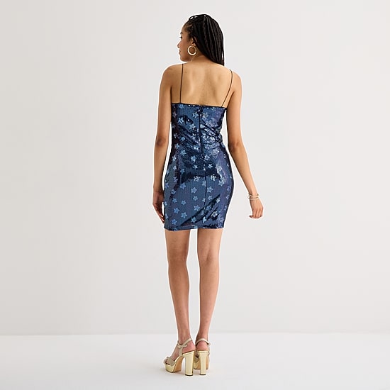 by&by Star Womens Juniors Square Neck Sleeveless Bodycon Dress