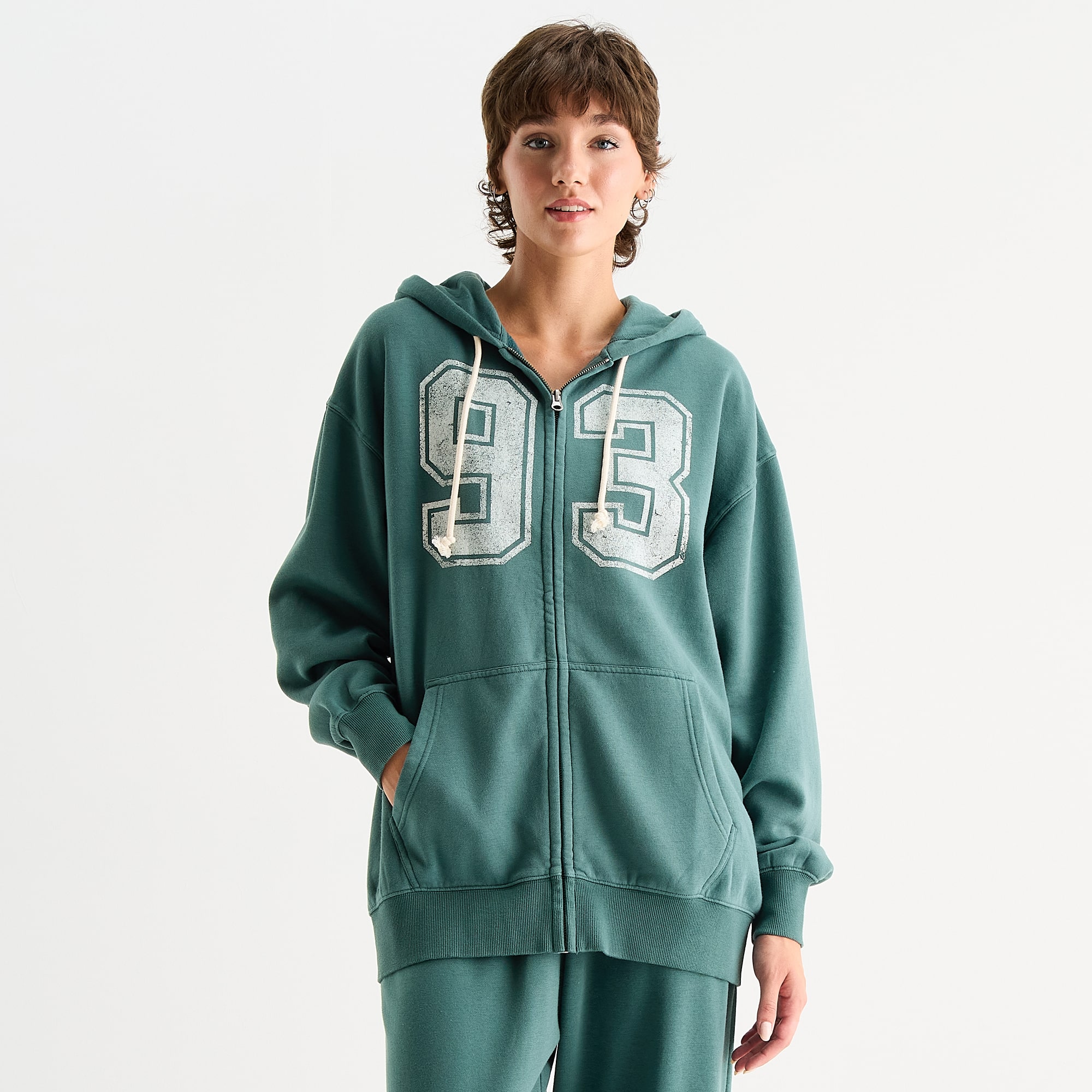 Arizona Womens Juniors Hooded Long Sleeve Sweatshirt
