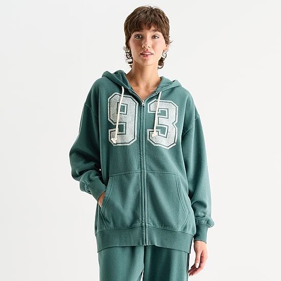 Arizona Womens Juniors Hooded Long Sleeve Sweatshirt