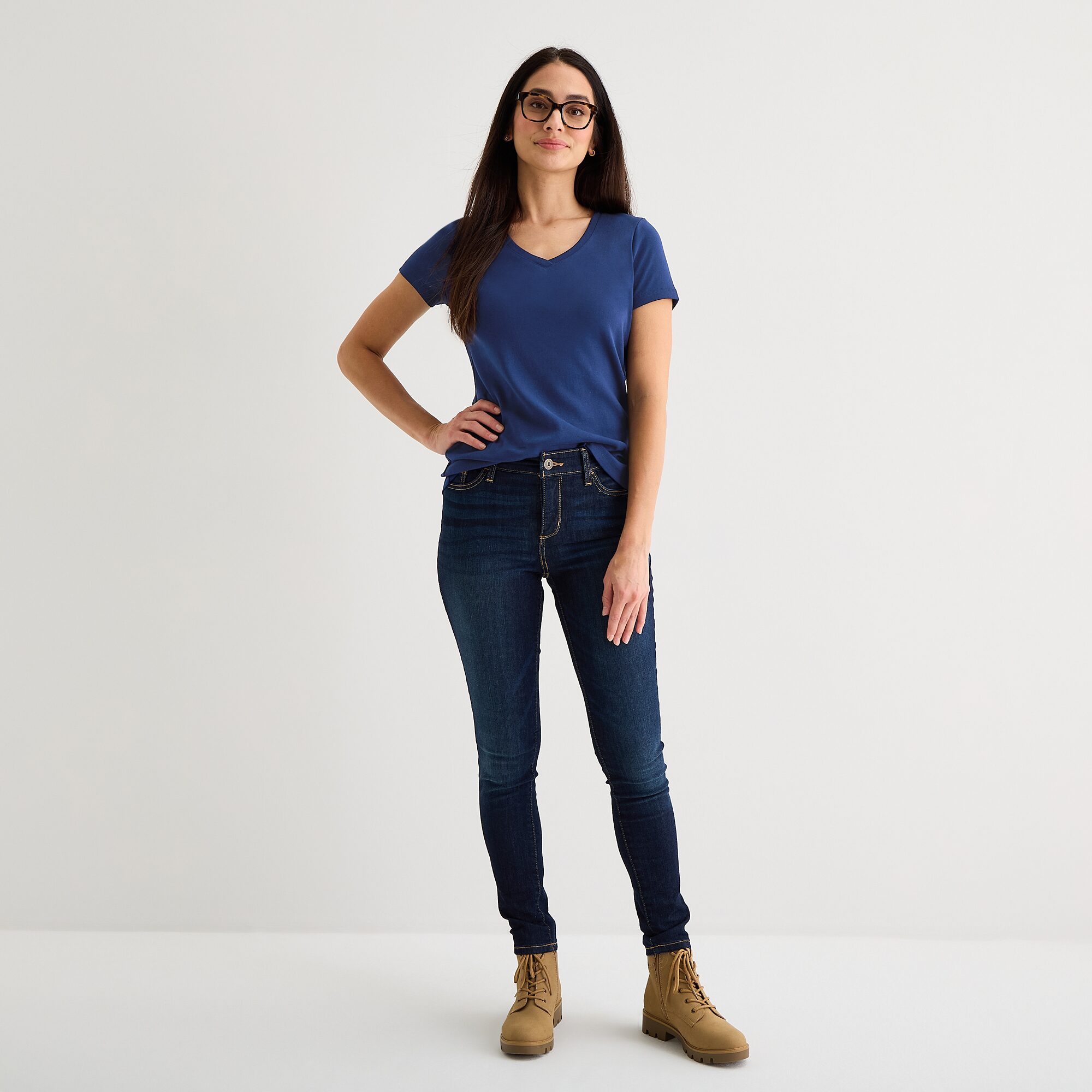 St. John's Bay Womens V Neck Short Sleeve T-Shirt