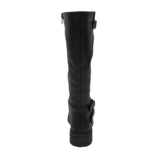 Pop Womens Baldwin Flat Heel Motorcycle Boots