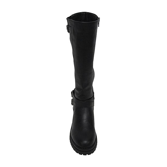 Pop Womens Baldwin Flat Heel Motorcycle Boots