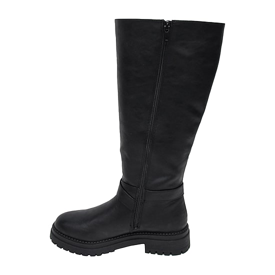 Pop Womens Baldwin Flat Heel Motorcycle Boots